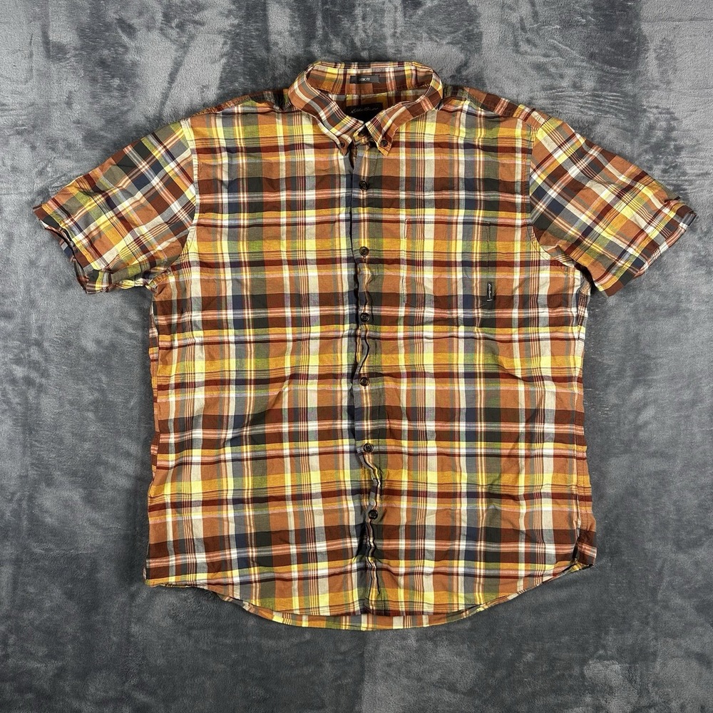 Eddie Bauer Button Up Shirt Men XL Classic Fit Plaid Short Sleeve Casual Summer